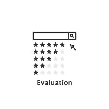 Simple evaluation logo like review or searching Illustrazione stock
