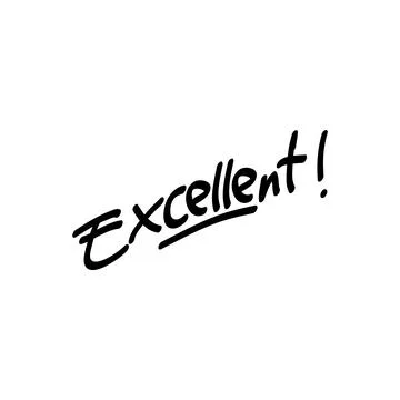 Simple Excellence Word Text. black and white Stock Illustration