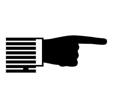 Simple executive hand icon pointing with his finger. Stock Illustration
