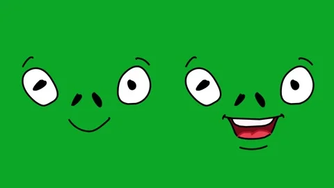 Simple Eye Blink Lip Sync Green Screen Pack - Neutral, Talking Face Elements Stock Footage 319405441