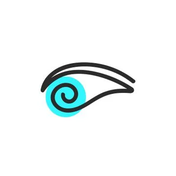 Simple eye blue logo Stock Illustration