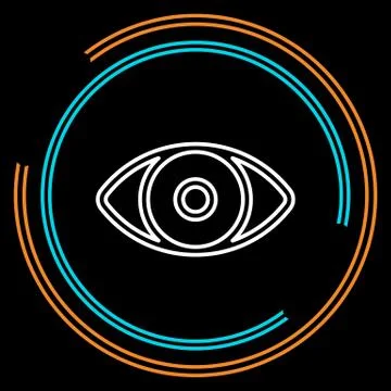 Simple Eye Thin Line Vector Icon Stock Illustration
