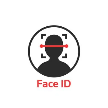 Simple face id scanner icon Stock Illustration