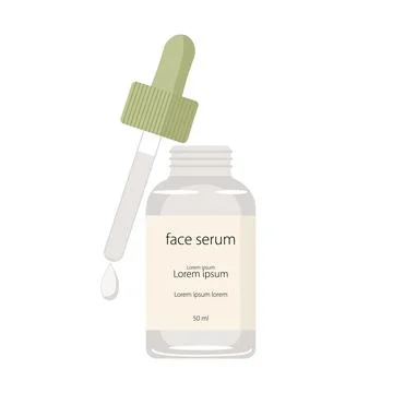 Simple face serum bottle with dropper Stock Illustration