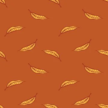 Simple falling autumn leaf seamless vector pattern イラスト素材