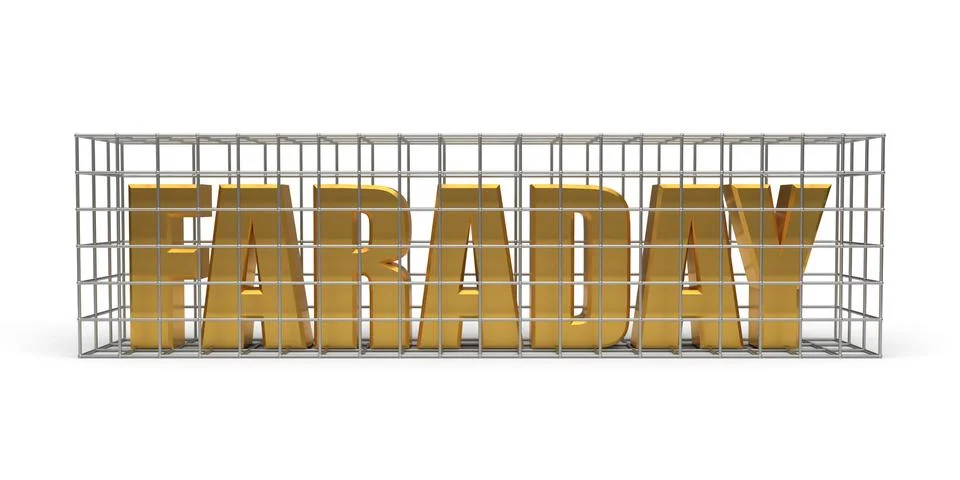 Simple faraday cage design made of iron. 3d illustration Stock Illustration