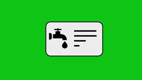 Simple faucet icon with water drop and checklist on green screen. Stock Footage 346496626