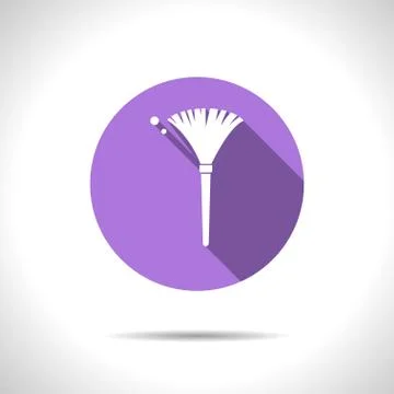 Simple feather duster illustration. Cleaning flat vector icon Stock Illustration
