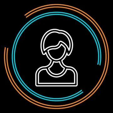 Simple Female Avatar Thin Line Vector Icon Stock Illustration