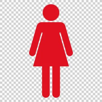 Simple female human shape icon (red) Stock Illustration