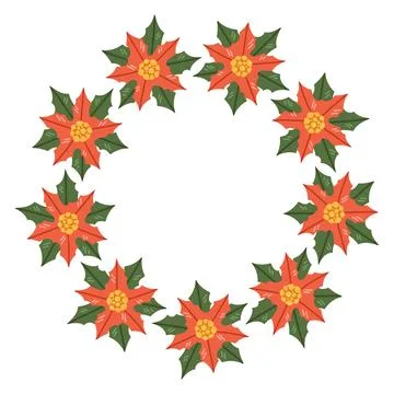 Simple festive round frame with Christmas decor. The simple vector design Stock Illustration
