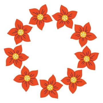 Simple festive round frame with Christmas decor. The simple vector design Stock Illustration