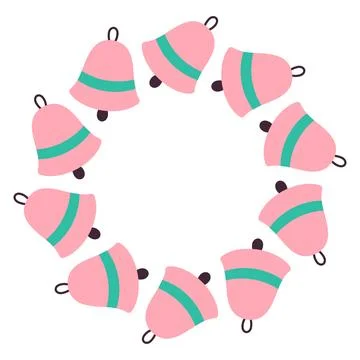 Simple festive round frame with Christmas decor. The simple vector design Stock Illustration