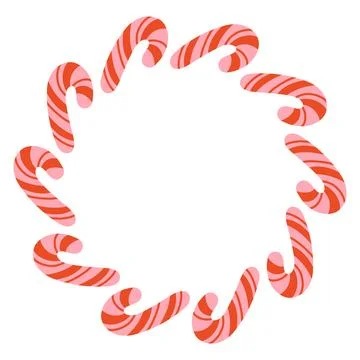 Simple festive round frame with Christmas decor. The simple vector design Stock Illustration