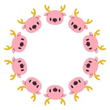 Simple festive round frame with Christmas decor. The simple vector design Stock Illustration