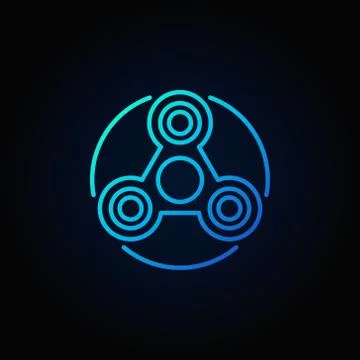 Simple fidget spinner blue icon Stock Illustration