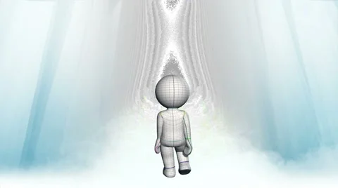 Simple Figure in Celestial Walking Loop Video stock 65535252