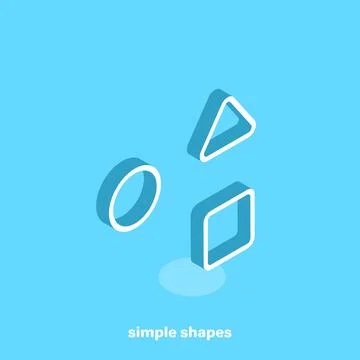 Simple figures on a blue background, isometric image Stock Illustration