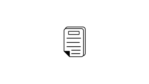 Simple File Document Page Icon Minimal UI Design Stock Footage 332526381