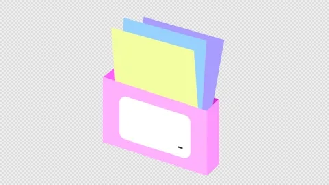 Simple file folder cartoon animation. Document archive icon. Video stock 301500801
