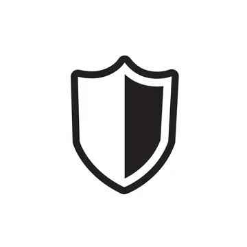 Simple filled heater shield icon. Stock Illustration