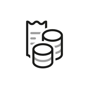 Simple Financial Report Related Vector Line Icon. Financial documents. Check  库存插图