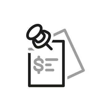 Simple Financial Report Related Vector Line Icon. Financial documents. Docume Stock-Illustration