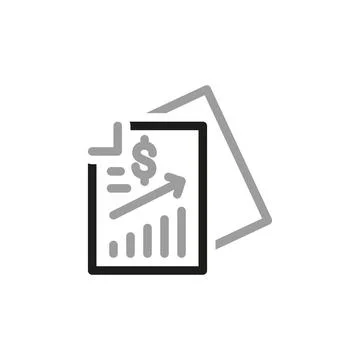 Simple Financial Report Related Vector Line Icon. Financial documents. Vector 库存插图