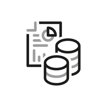 Simple Financial Report Related Vector Line Icon. Financial documents. Illustrazione stock