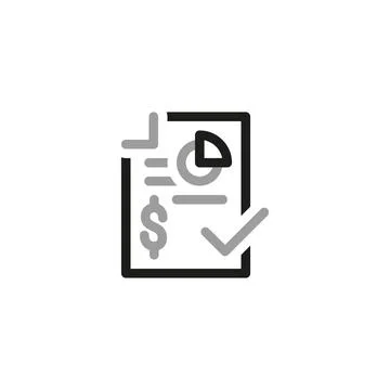 Simple Financial Report Related Vector Line Icon. Financial documents. Vector Stock Illustration