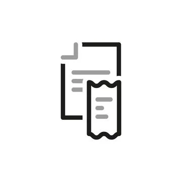 Simple Financial Report Related Vector Line Icon. Financial documents. Check  库存插图