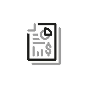 Simple Financial Report Related Vector Line Icon. Financial documents. Vector 库存插图