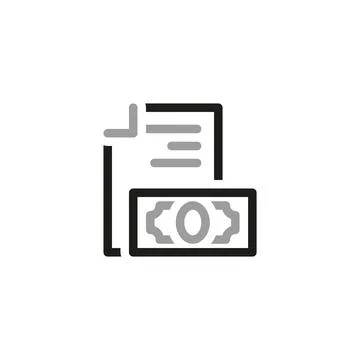 Simple Financial Report Related Vector Line Icon. Financial documents. Vector Illustrazione stock