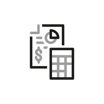 Simple Financial Report Related Vector Line Icon. Financial documents, profit 库存插图