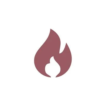 Simple fire flame icon design. A minimalist, flat design of a fire flame. I.. Stock Illustration