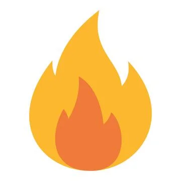 Simple Fire Flame Icon Flat Vector Illustration Stock Illustration