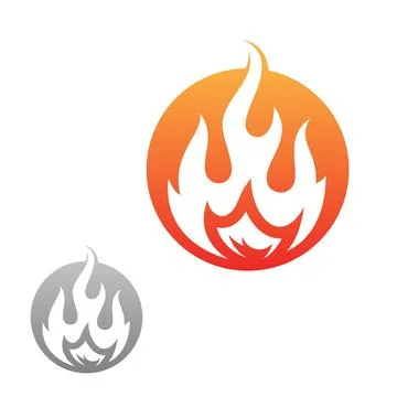 Simple fire inside round vector icon for graphic design Stock Illustration