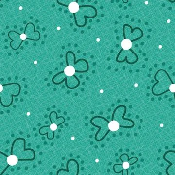 Simple fireflies seamless vector pattern in teal Illustrazione stock