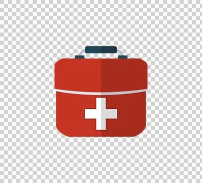 Simple first aid kit icon, nursing bag, transparent background PNG Illustrazione stock