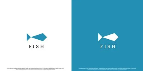 Simple fish abstract shape business logo design illustration Stock Illustration