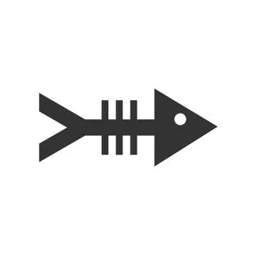 Simple Fish Bone Symbol Design Stock Illustration
