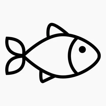 Simple fish icon. Stock Illustration