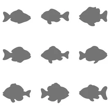 Simple fish illustration design set Stock Illustration