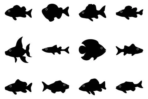 Simple fish illustration design set Stock Illustration