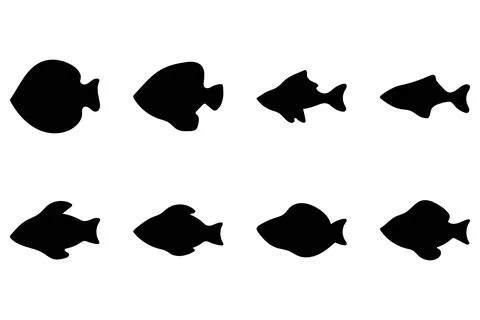 Simple fish illustration design set Stock Illustration
