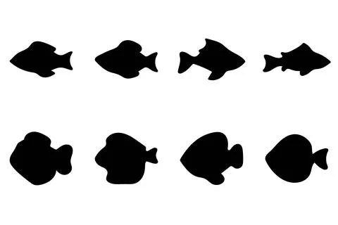 Simple fish illustration design set Stock Illustration