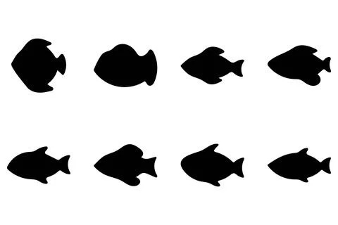 Simple fish illustration design set Stock Illustration