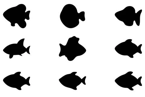 Simple fish illustration design set Stock Illustration