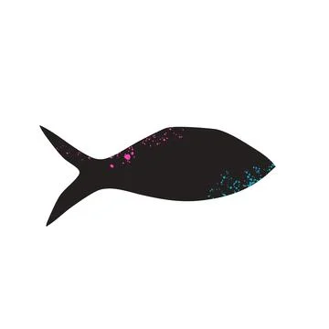 Simple fish. Sardine textured element. Salmon or anchovy silhouettes. Undersea Stock Illustration