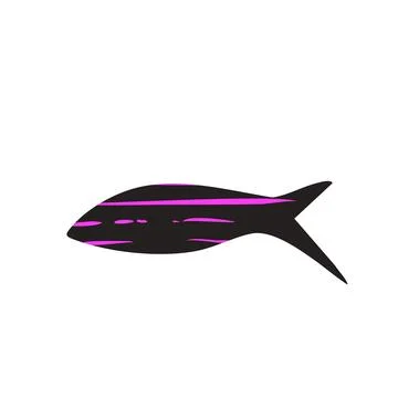 Simple fish. Sardine textured element. Salmon or anchovy silhouettes. Undersea Stock Illustration